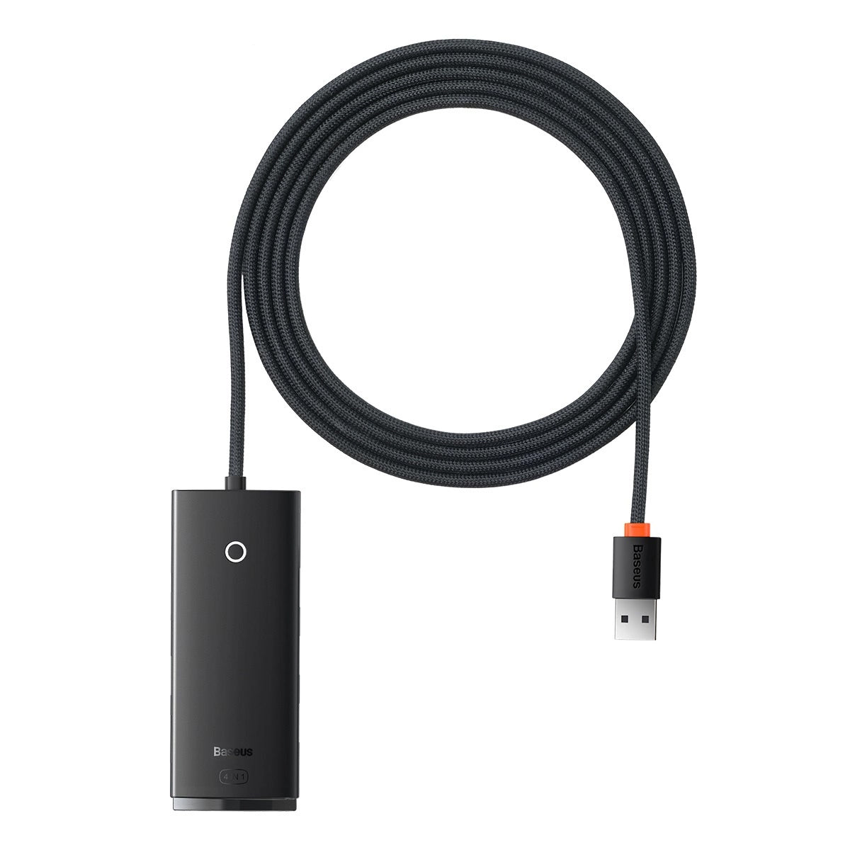 Hub USB Baseus Lite, 4 x USB-A 3.0 - 1 x USB-C, 2m, Preto WKQX030201