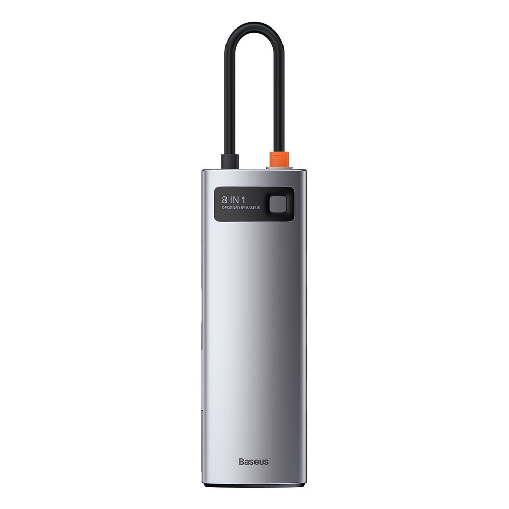 Hub USB-C Baseus, 3 x USB-A 3.0 - 1 x USB-C - 1 x HDMI - 1 x RJ45 - 1 x SD - 1 x microSD, Cinzento CAHUB-CV0G