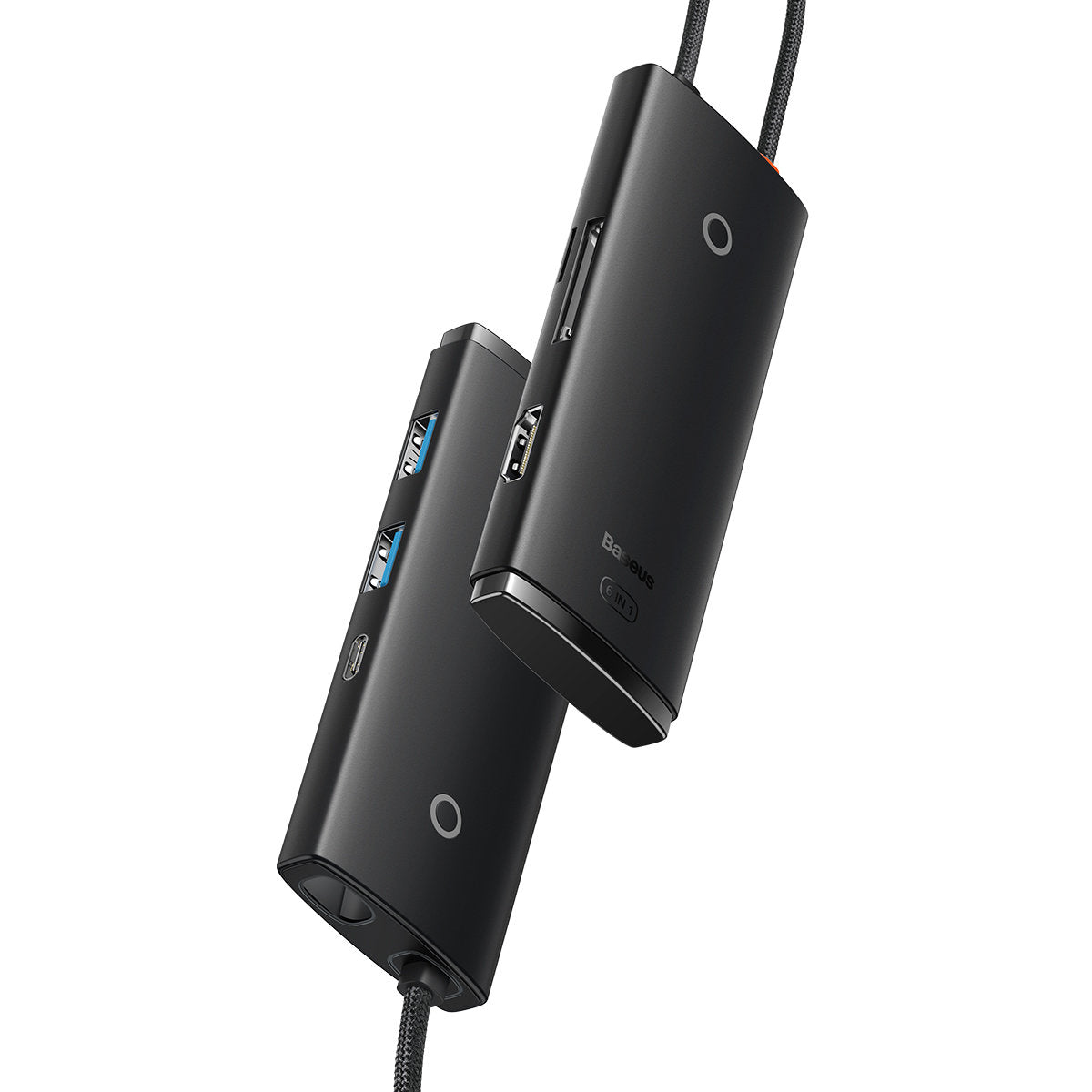 Hub USB-C Baseus, 2 x USB-A 3.0 - 1 x USB-C - 1 x HDMI - 1 x SD - 1 x microSD, Preto WKQX050001