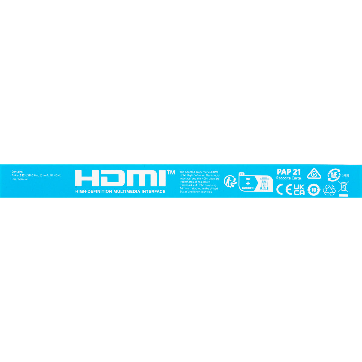Hub USB-C Anker 332, 2 x USB-A - 2 x USB-C - 1 x HDMI, Preto A8356G11