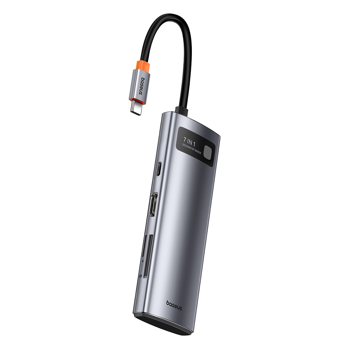 Baseus Joystar USB-C Hub, 3 x USB-A 3.0 - 1 x USB-C - 1 x HDMI - 1 x SD - 1 x microSD, Prata B0003070881111-00