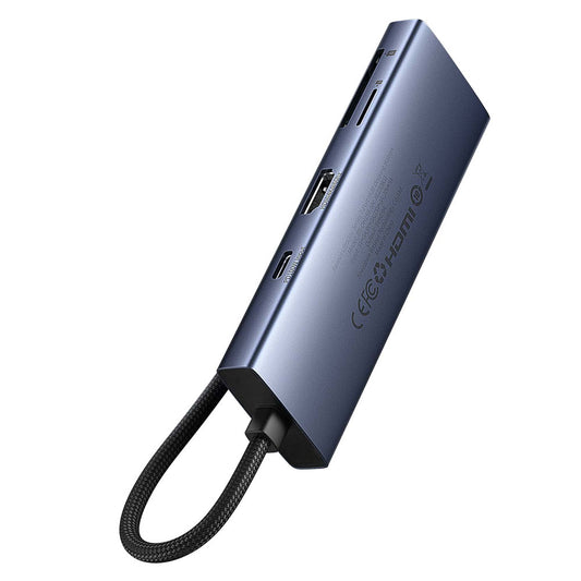 Hub USB-C Baseus UltraJoy, 3 x USB-A 3.0 - 1 x USB-C - 1 x HDMI - 1 x SD - 1 x microSD, Cinzento B00052803811-00