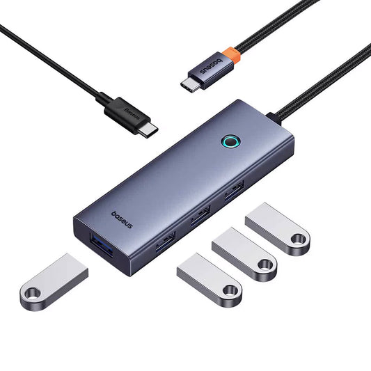 Hub USB-C Baseus UltraJoy, 4 x USB-A 3.0 - 1 x USB-C, Cinzento B00052801811-01