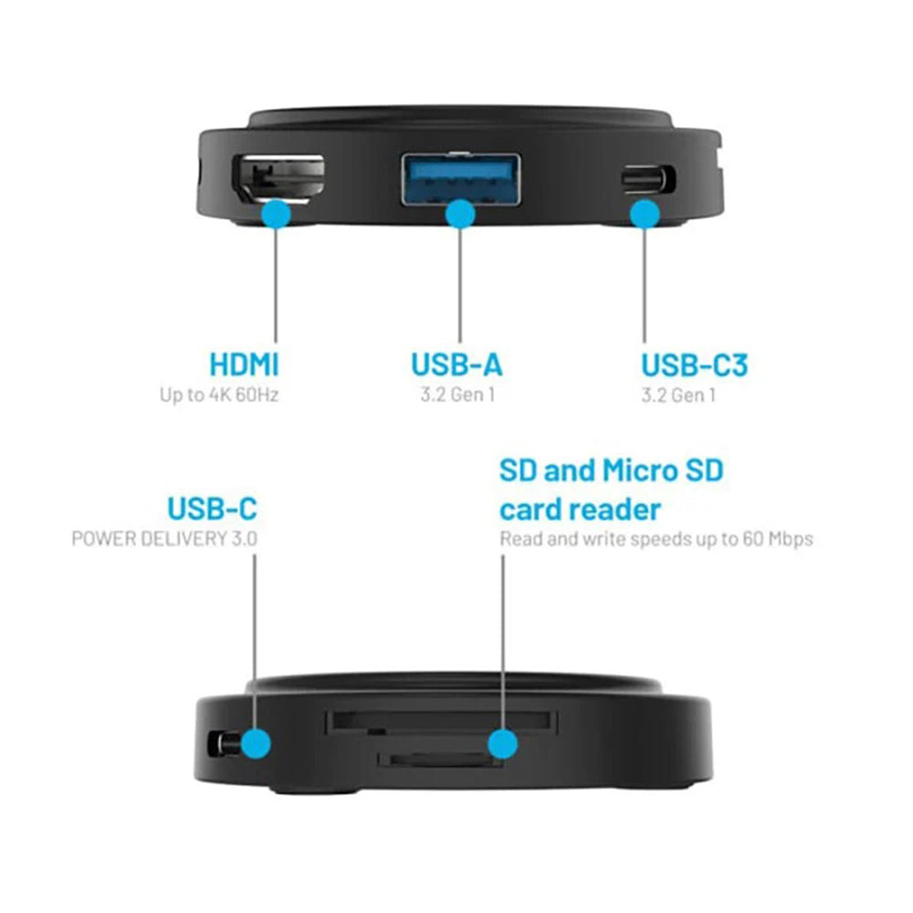 Hub USB-C Fixed MagHub, 7in1, Preto