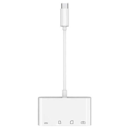 Concentrador USB-C OEM NK108LTC, 1 x USB-A - 1 x USB-C - 1 x SD - 1 x microSD, Branco