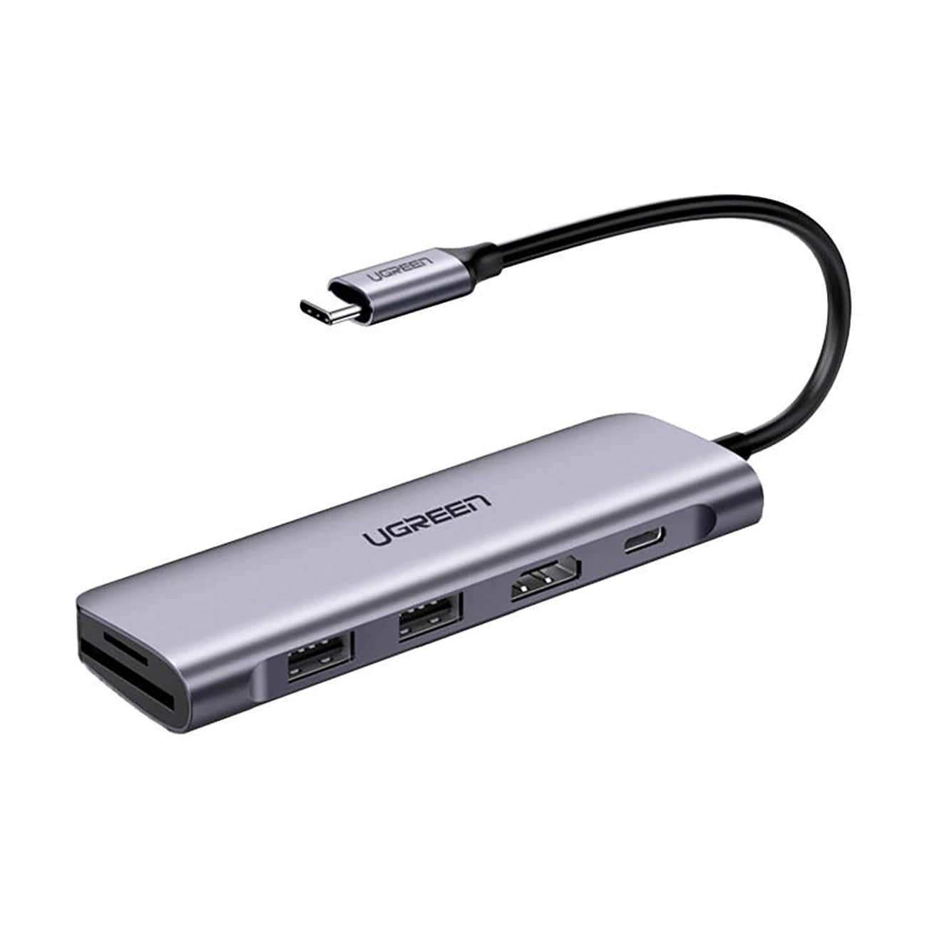 Hub USB-C UGREEN CM195 (15214), 2 x USB-A 3.0 - 1 x USB-C - 1 x HDMI - 1 x SD - 1 x microSD, Cinzento