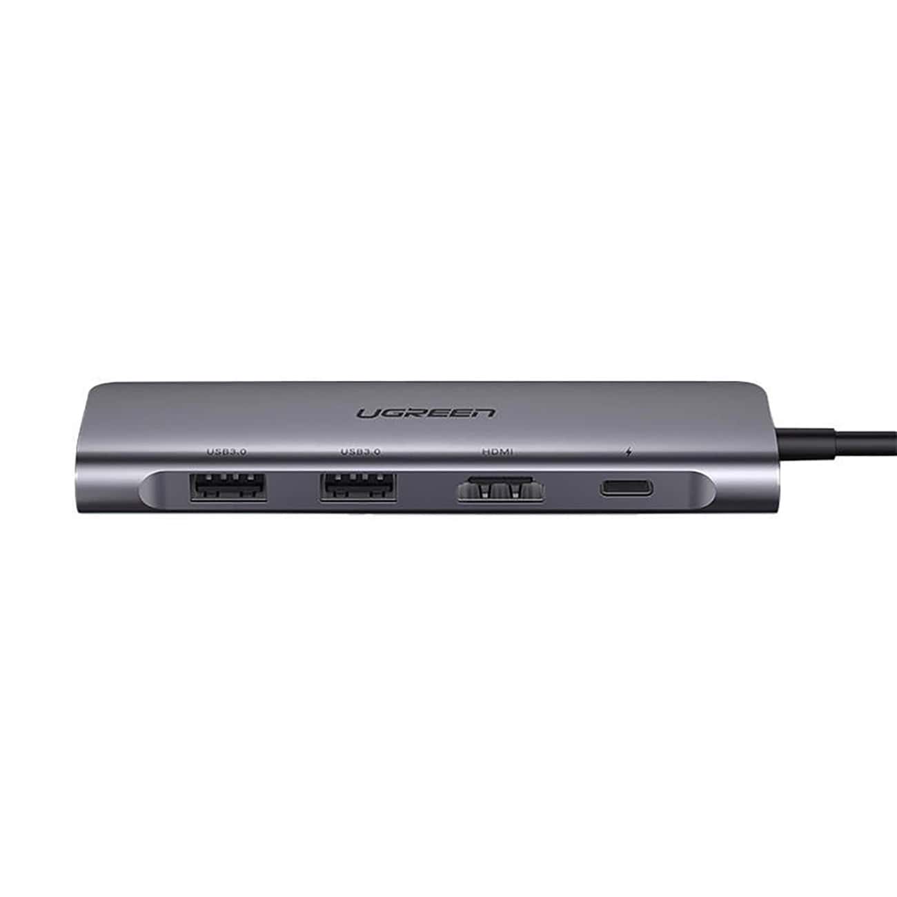 Hub USB-C UGREEN CM195 (15214), 2 x USB-A 3.0 - 1 x USB-C - 1 x HDMI - 1 x SD - 1 x microSD, Cinzento