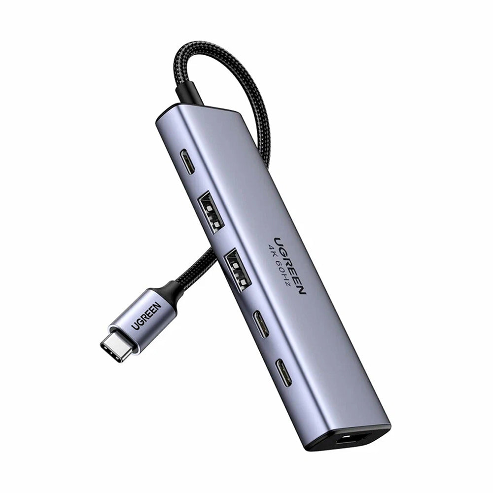 Hub USB-C UGREEN CM511 (35999), 2 x USB-A 3.2 - 3 x USB-C - 1 x HDMI, Cinzento