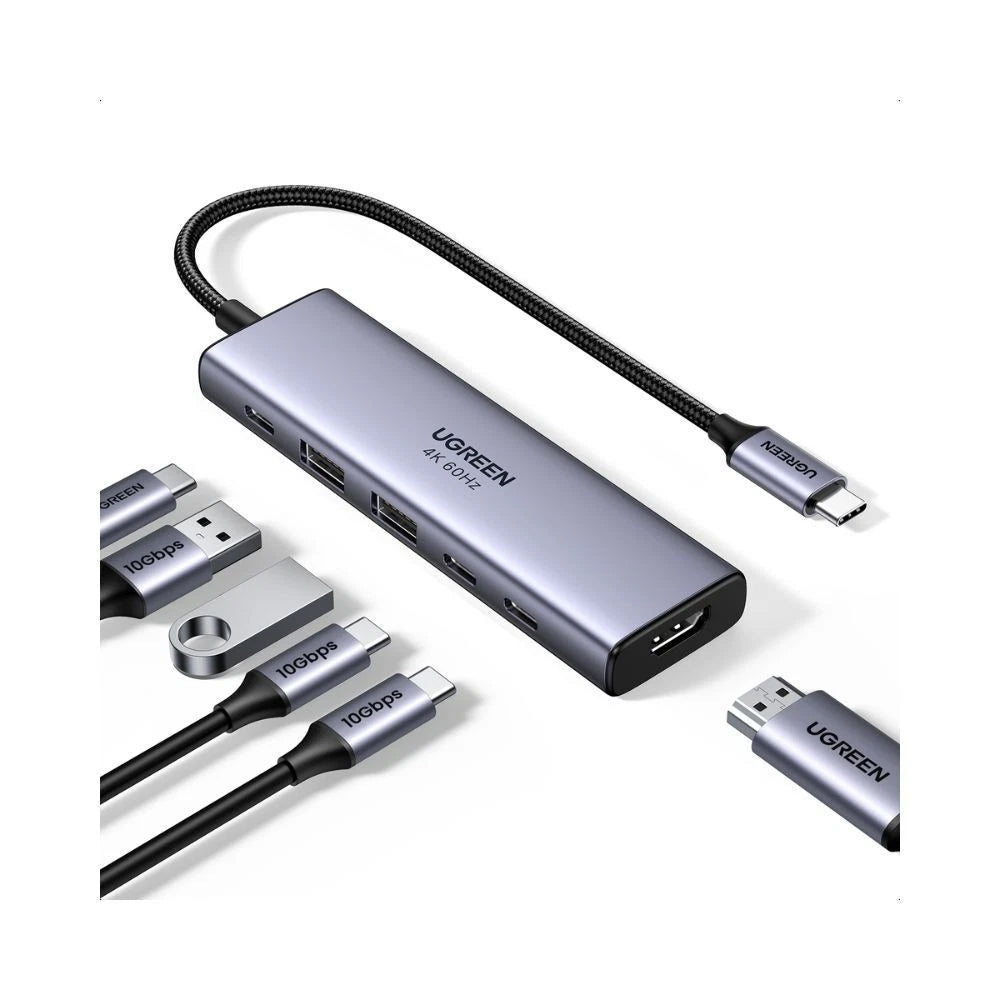 Hub USB-C UGREEN CM511 (35999), 2 x USB-A 3.2 - 3 x USB-C - 1 x HDMI, Cinzento