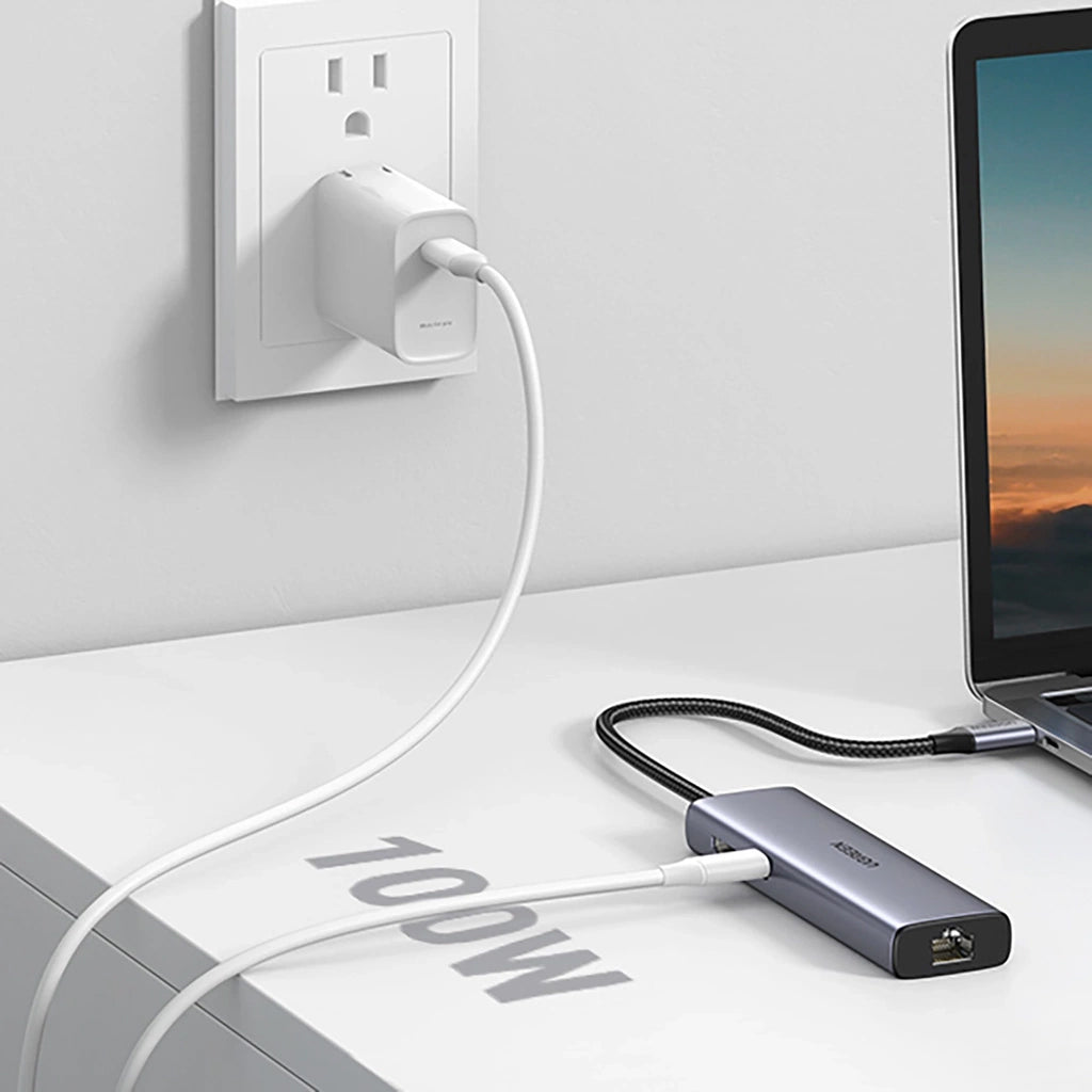 Hub USB-C UGREEN CM512 (90568), 2 x USB-A 3.0 - 1 x USB-C - 1 x HDMI - 1 x RJ45 - 1 x SD - 1 x microSD, Cinzento
