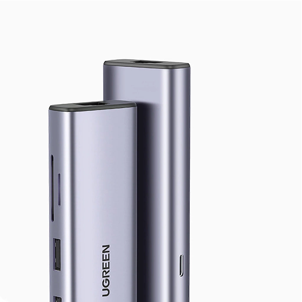 Hub USB-C UGREEN CM512 (90568), 2 x USB-A 3.0 - 1 x USB-C - 1 x HDMI - 1 x RJ45 - 1 x SD - 1 x microSD, Cinzento