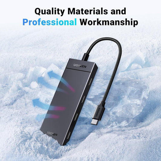 Hub USB-C UGREEN CM806, 4 x USB-C, 0.5m, Preto