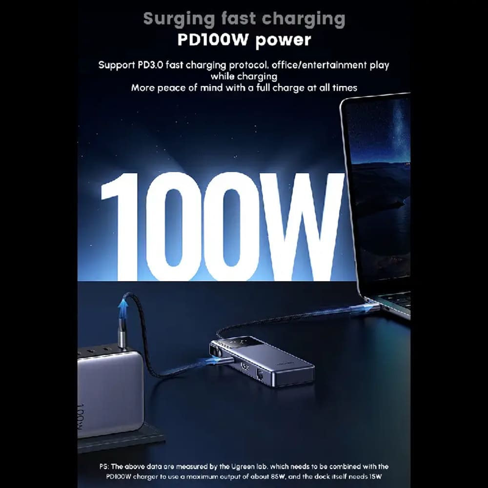 Hub USB-C UGREEN CM888 (45155) Uno, 6in1, Cinzento
