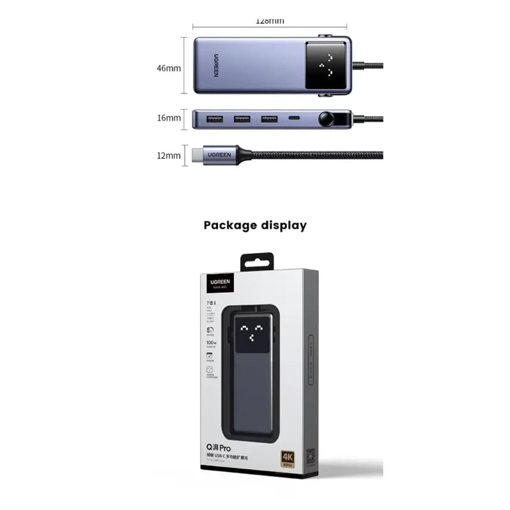 Hub USB-C UGREEN CM888 (45155) Uno, 6in1, Cinzento