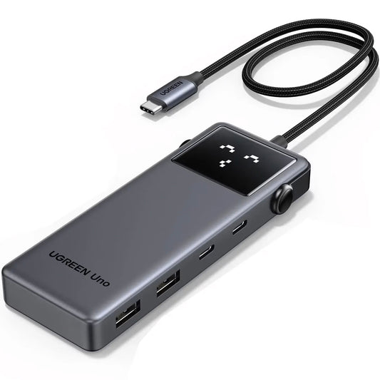 Hub USB-C UGREEN CM888 Uno, 2 x USB-A 3.2 - 3 x USB-C - 1 x HDMI, Cinzento