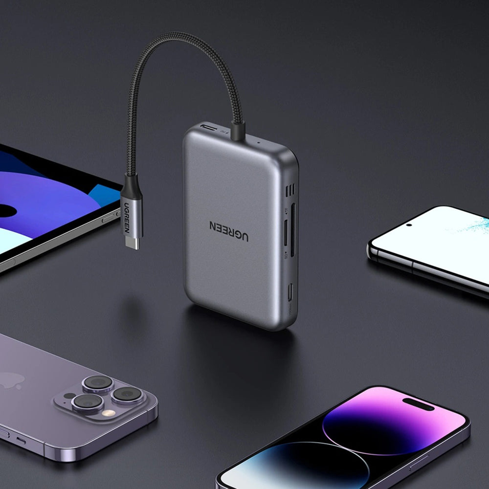 Hub USB-C UGREEN CM896 (65759), 7 em 1, Cinzento