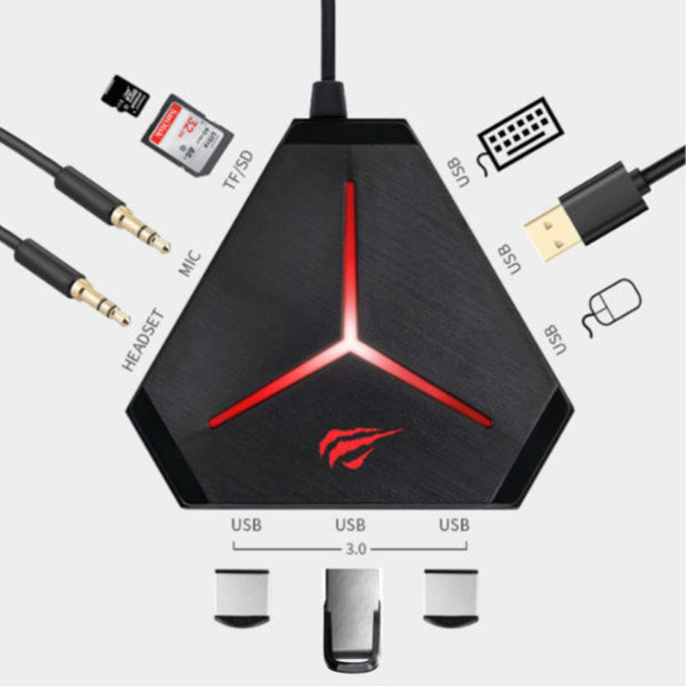 Hub USB HAVIT H95, 10em1, Preto