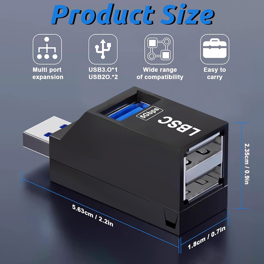 Hub USB Techsuit H11 EchoLink, 3 em 1, Preto