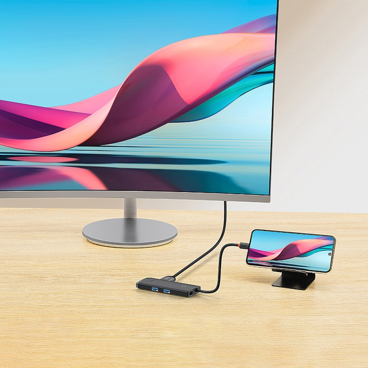 Hub USB-C Baseus Lite, 2 x USB-A 3.0 - 1 x USB-C - 1 x HDMI - 1 x SD - 1 x microSD, Preto WKQX050101