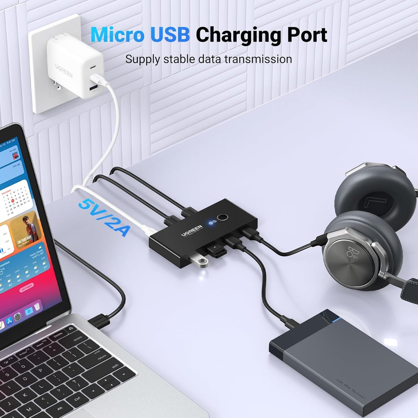 Switch USB UGREEN US216 (30767) Two Sharing Box, 4 x USB-A, Preto