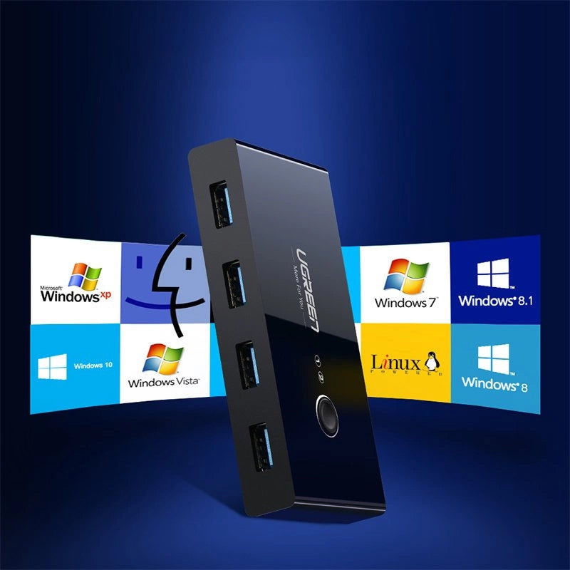 Switch USB UGREEN US216 (30768) Two Sharing Box, 4 x USB-A 3.0, Preto