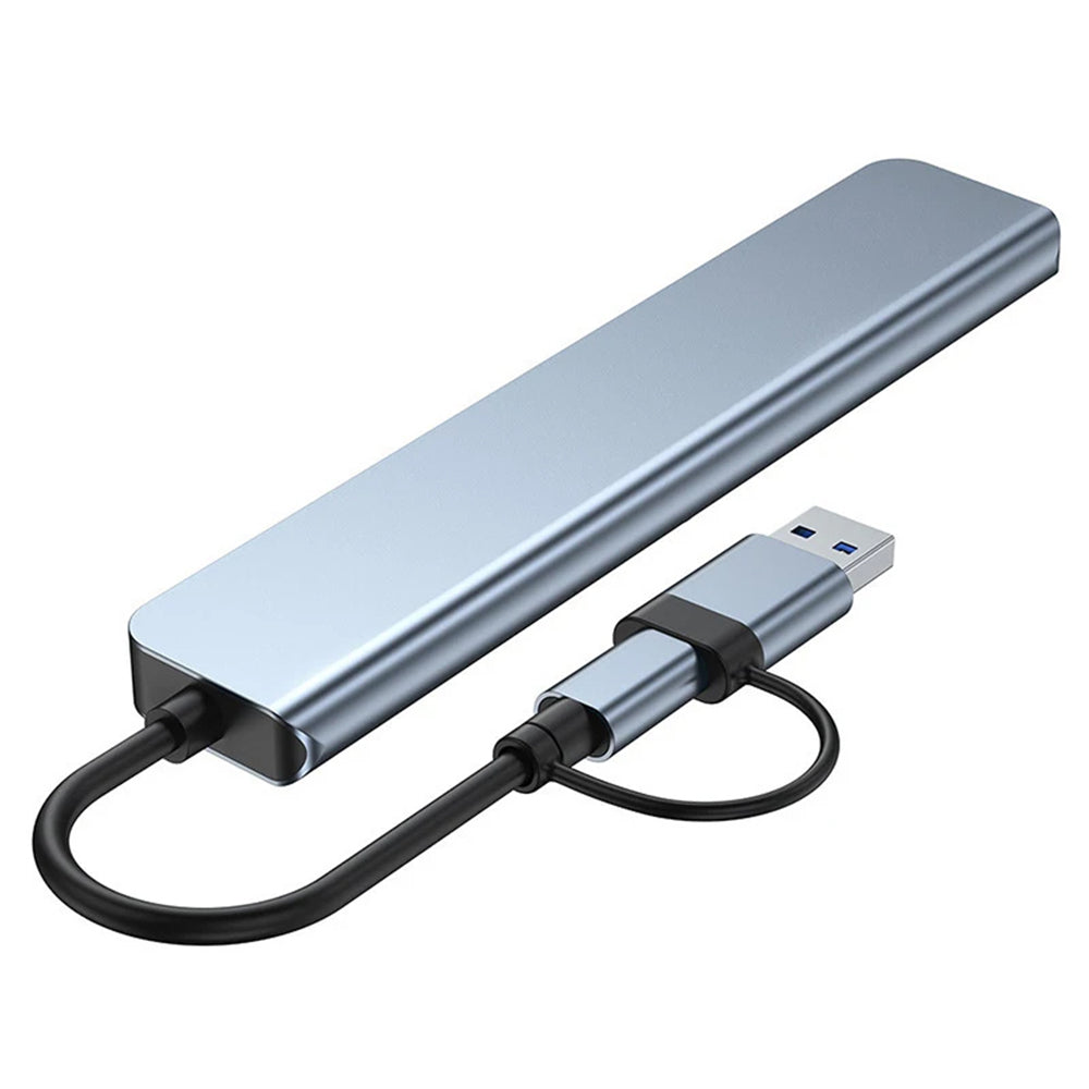 Hub USB / USB-C Techsuit H9 DataBridge, 8 em 1, Cinzento