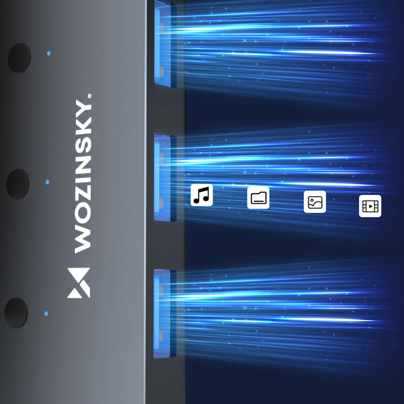Hub USB WZK WHS080YSS, 4 x USB-A 3.0, Cinzento