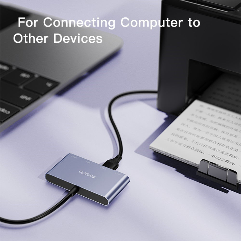 Hub USB Yesido HB12, 4 em 1, Cinzento