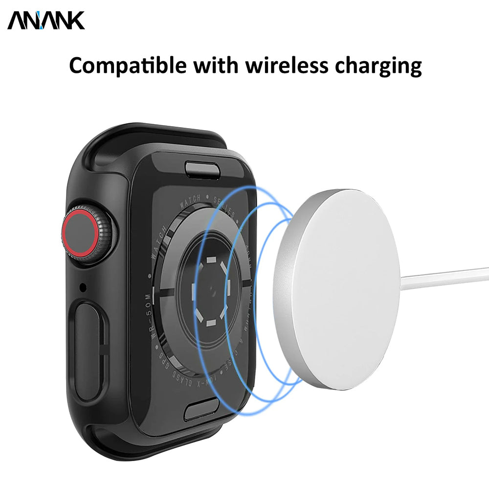 Capa Anank Screen Guard para Apple Watch Series 7 45mm, Preta