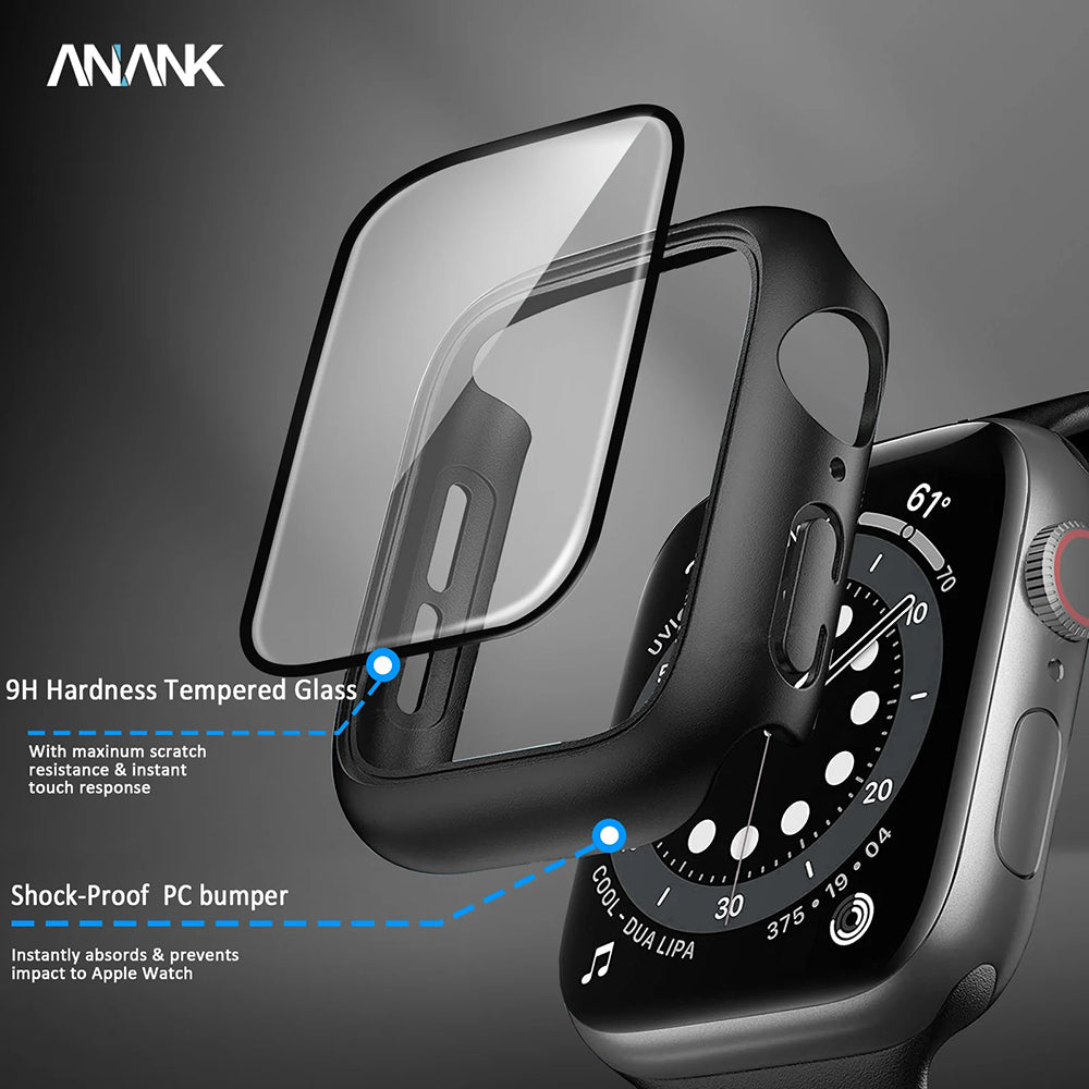 Capa Anank Screen Guard para Apple Watch Series 7 45mm, Preta