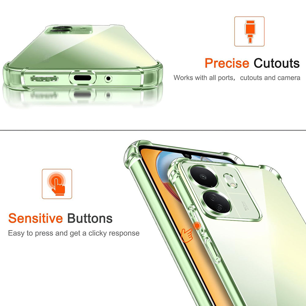 Capa de Proteção para Câmara para Xiaomi Poco C65 / Redmi 13C, Techsuit, Transparente à Prova de Choques, Transparente