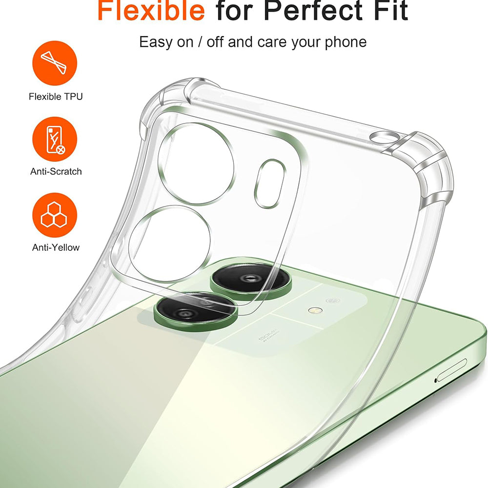 Capa de Proteção para Câmara para Xiaomi Poco C65 / Redmi 13C, Techsuit, Transparente à Prova de Choques, Transparente