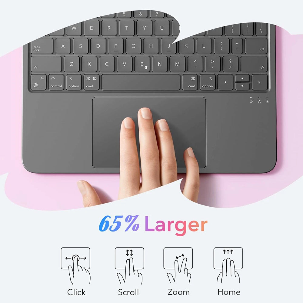 Capa com Teclado para Apple iPad (2025) / (2022), ESR, Flex, Cinza
