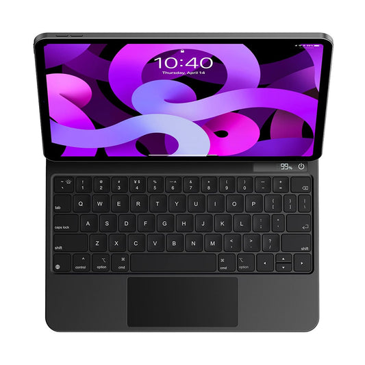 Capa com Teclado para Apple iPad Air (2022) / Air (2020) / Pro 11 (2018), Baseus, Brilliance with Digital Display, Cinza