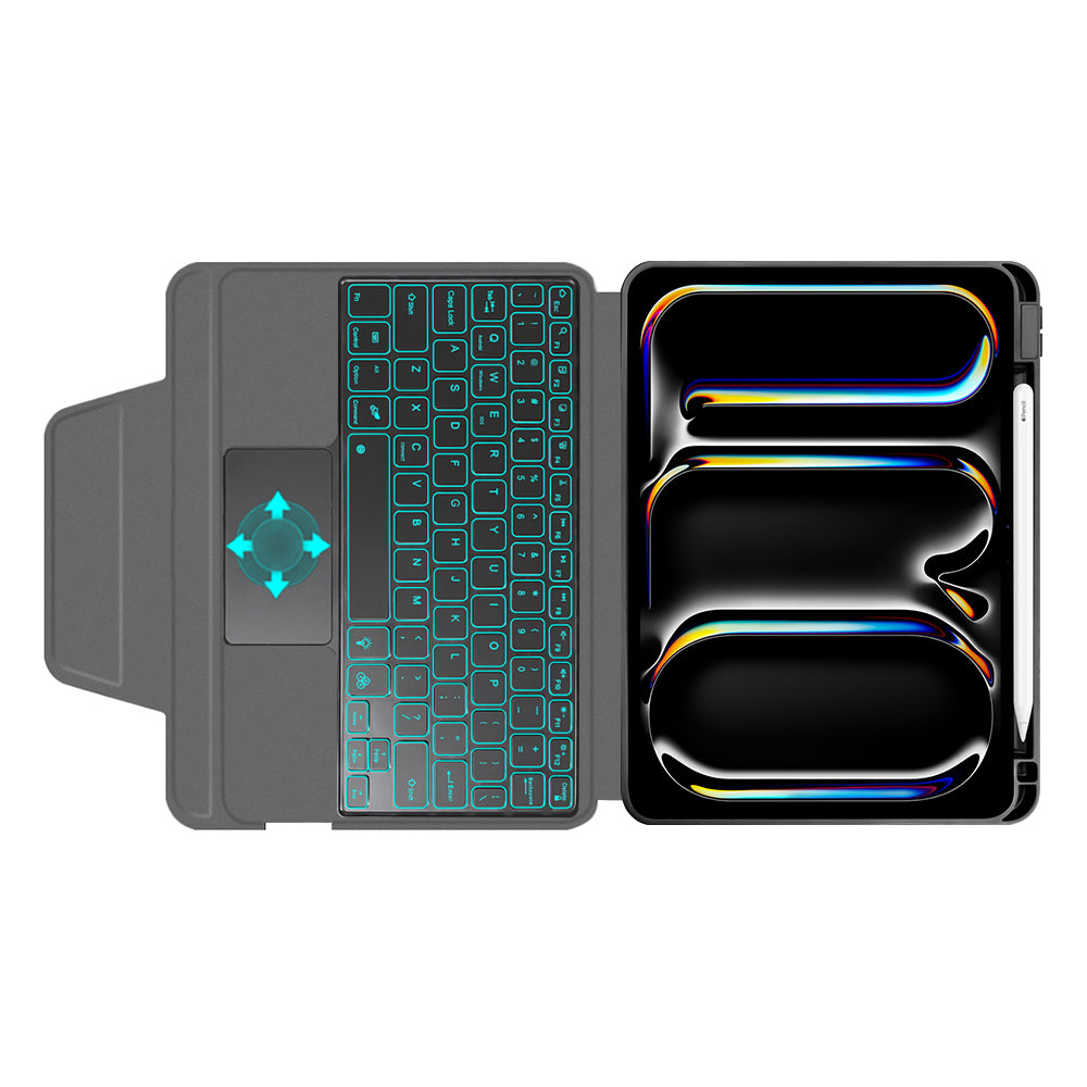 Capa com Teclado para Apple iPad Pro 11 (2024), Techsuit, KeyTab Pro, Preta