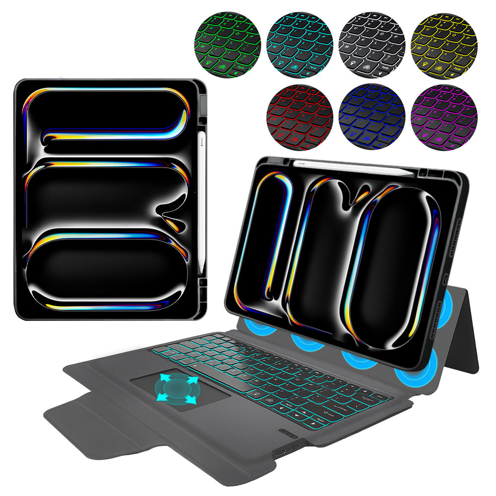 Capa com Teclado para Apple iPad Pro 13 (2024), Techsuit, KeyTab Pro, Preta