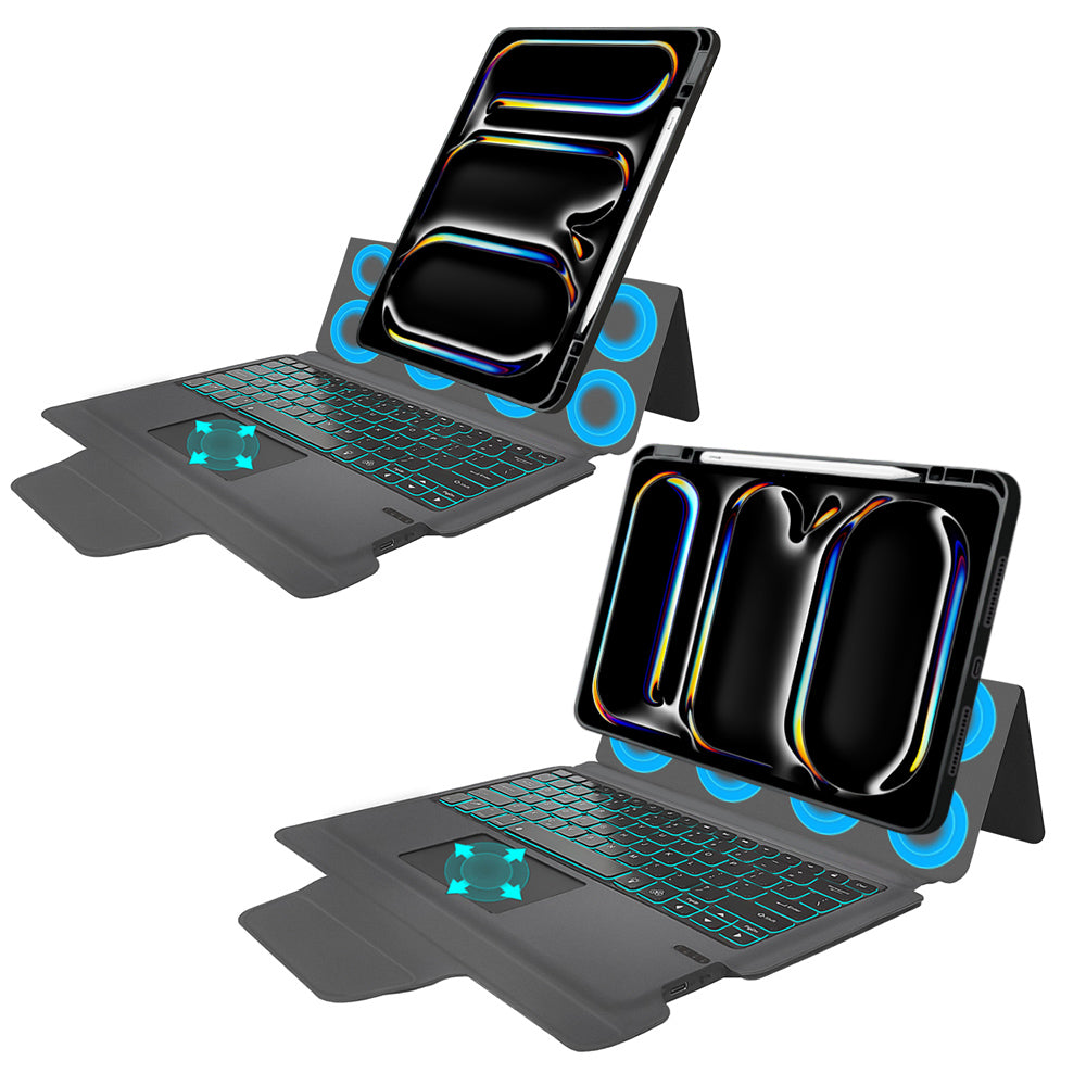 Capa com Teclado para Apple iPad Pro 13 (2024), Techsuit, KeyTab Pro, Preta