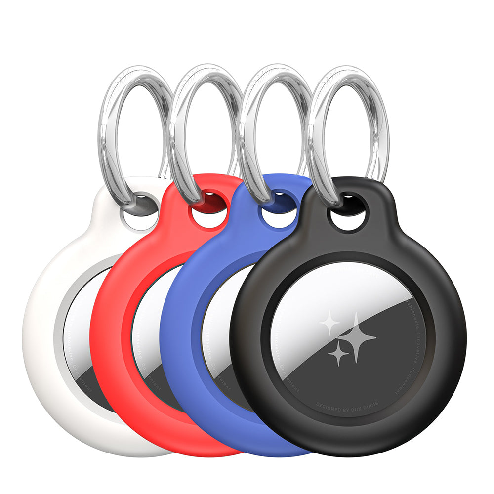 Capa DUX DUCIS Secure para Apple AirTag, Conjunto de 4 peças, Preta / Branca / Azul / Vermelha