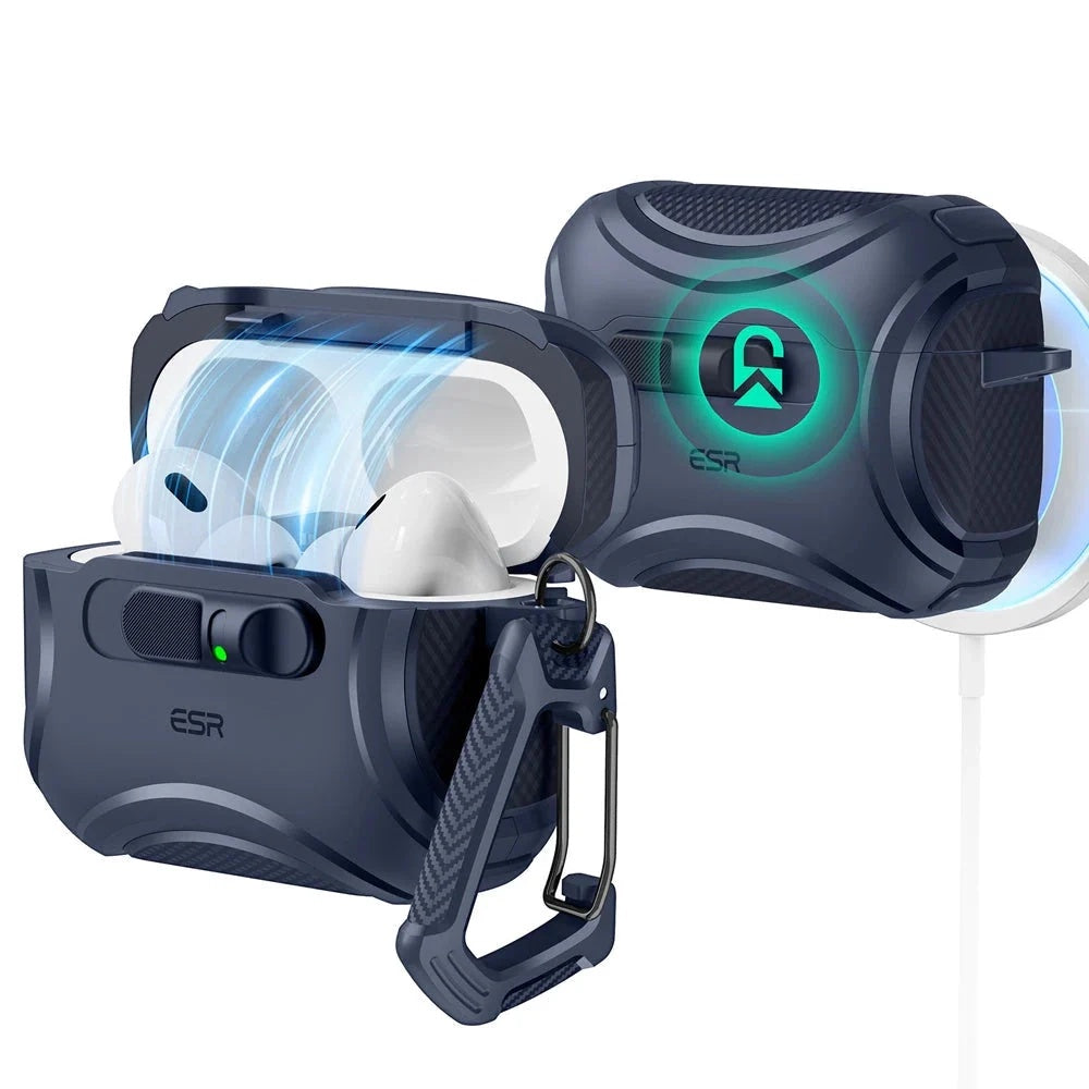 Capa ESR Cyber FlickLock para Apple AirPods Pro 3, Azul
