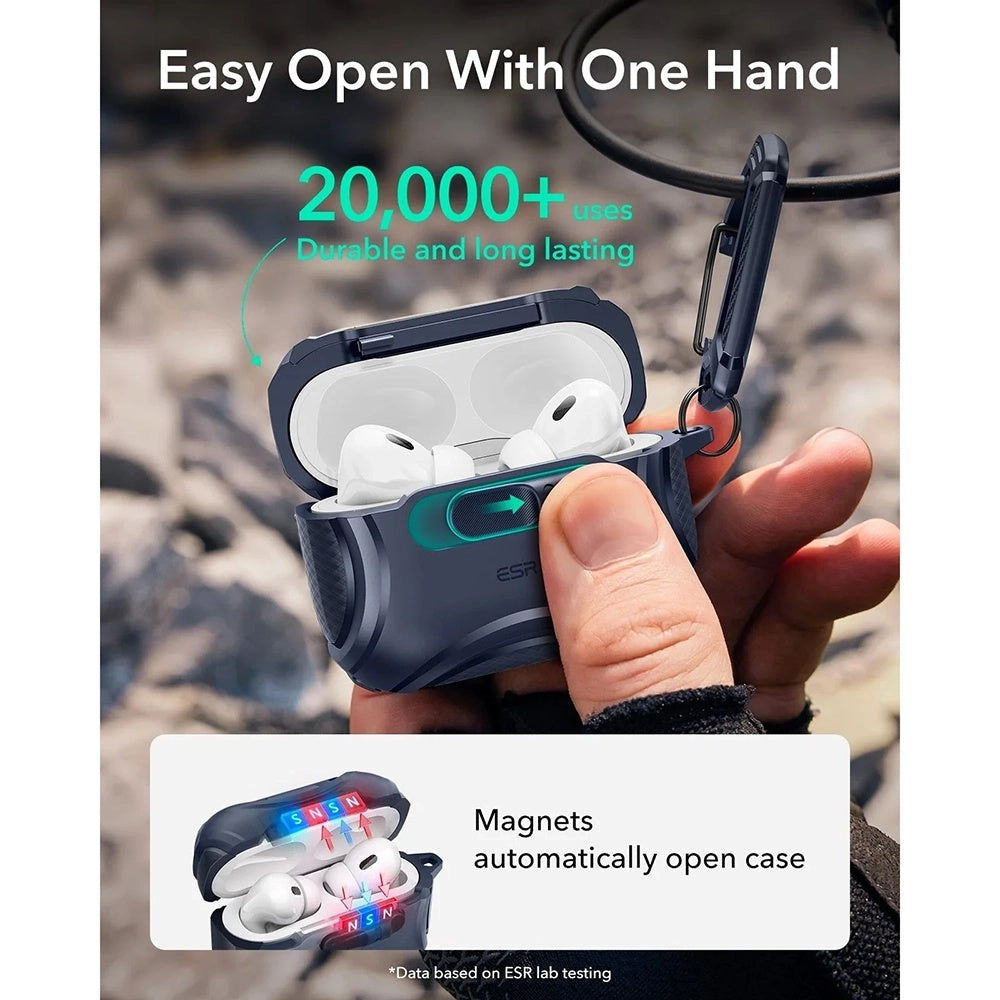 Capa ESR Cyber FlickLock para Apple AirPods Pro 3, Azul