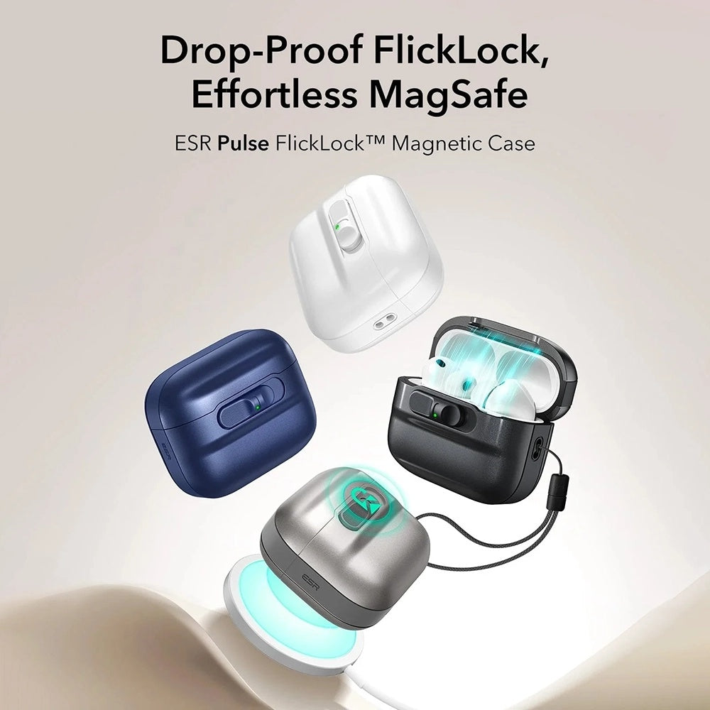 Capa ESR Pulse Magnetic FlickLock para Apple AirPods Pro 3, Branca