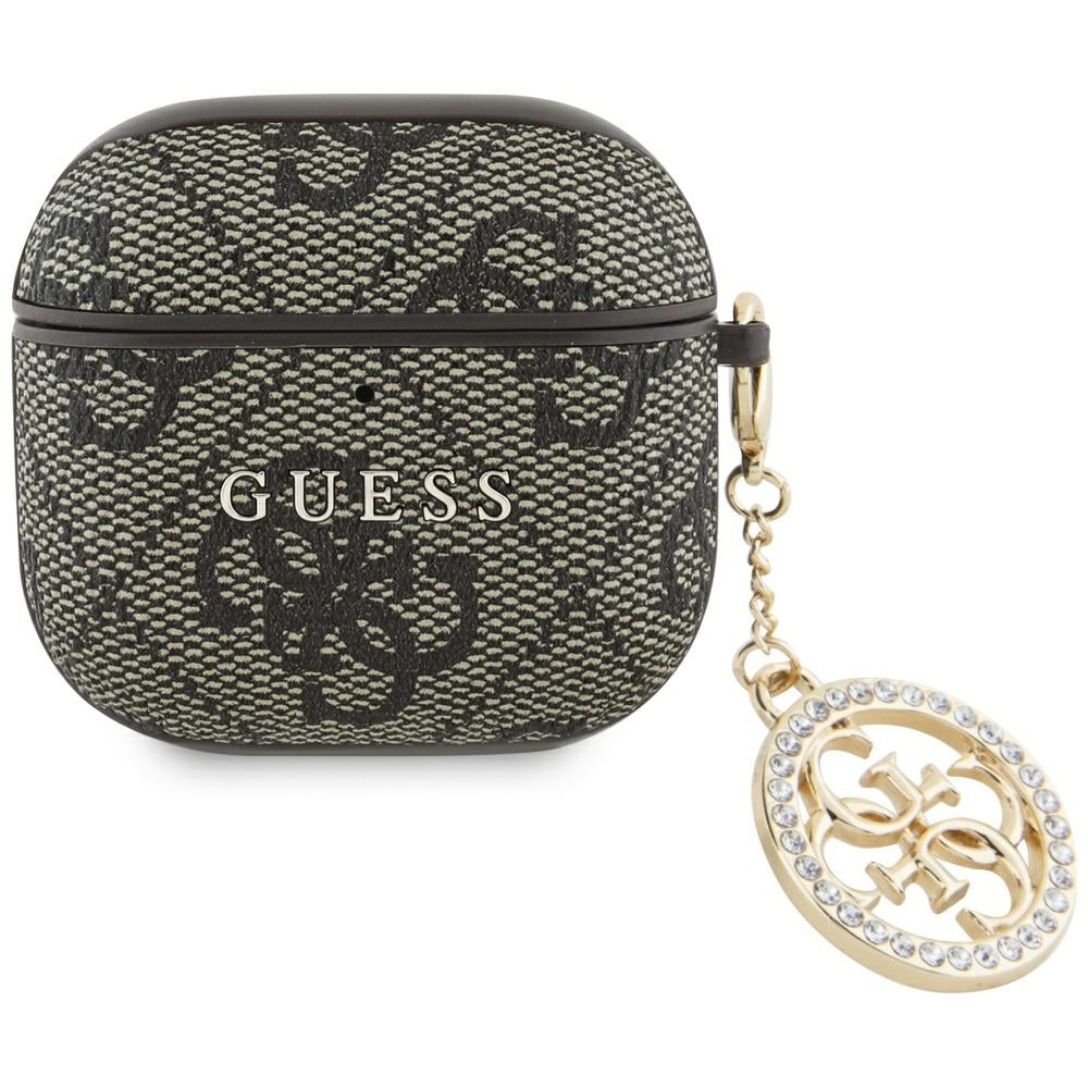 Capa Guess 4G Strass Charm para Apple AirPods 4, Castanho