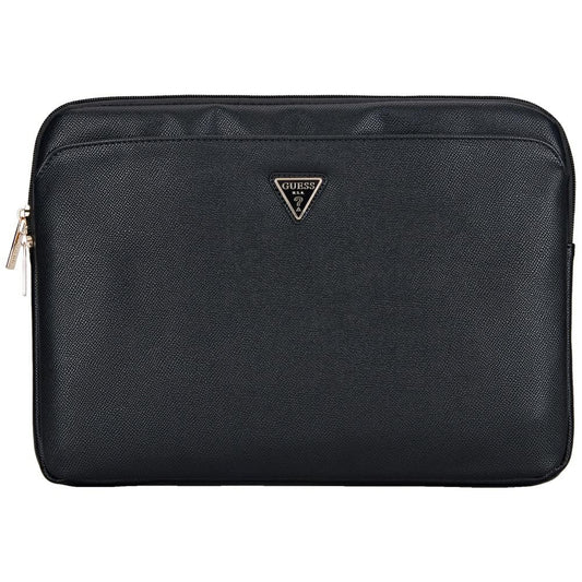 Capa Guess Grained Triangle Logo para Laptop 14 polegadas, Preta