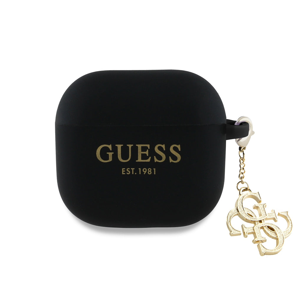 Capa Guess W/4G Charm para Apple AirPods 4, Preta