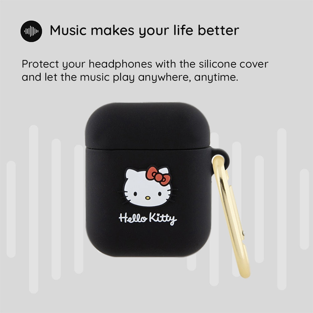 Capa Hello Kitty 3D Kitty Head para Apple AirPods Pro 2, Rosa