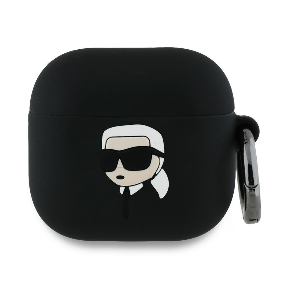 Capa Karl Lagerfeld 3D Karl's Head para Apple AirPods 4, Preta