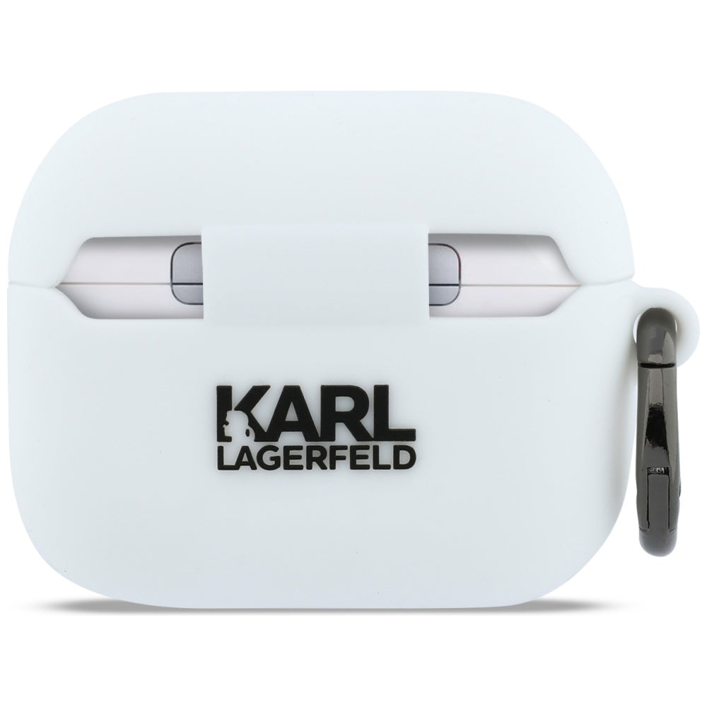 Capa Karl Lagerfeld 3D Karl's Head para Apple AirPods Pro 3, Branca