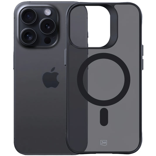 Capa MagSafe para Apple iPhone 15 Pro Max, 3MK, Smoke MagCase, Preto