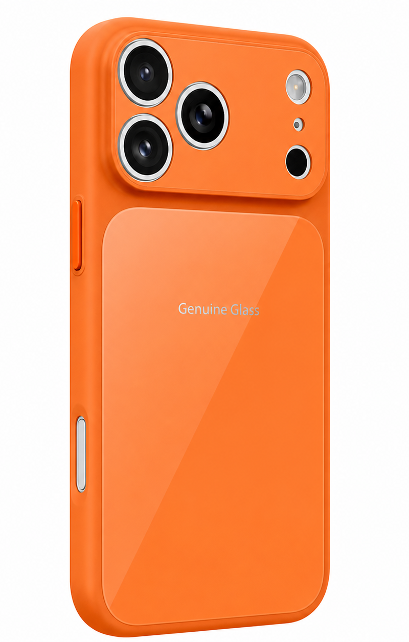 Capa MagSafe para Apple iPhone 14 / 13, OEM, Vidro Autêntico, Laranja