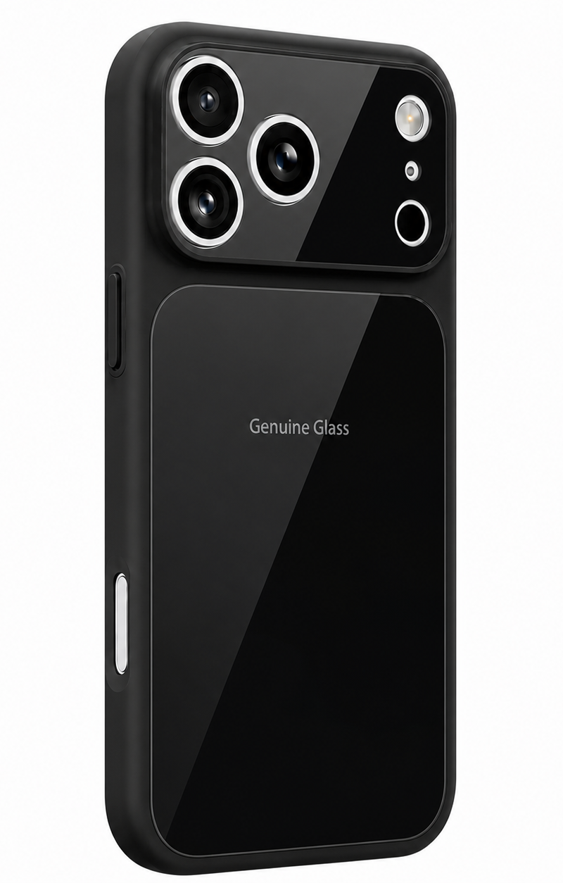 Capa MagSafe para Apple iPhone 17, OEM, Vidro Autêntico, Preta
